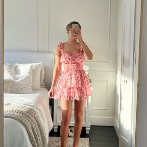 Pink ruffle dress